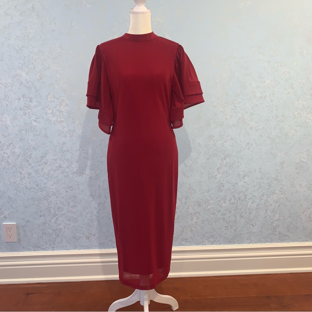 Fashion nova burgundy midi/maxi dress size S